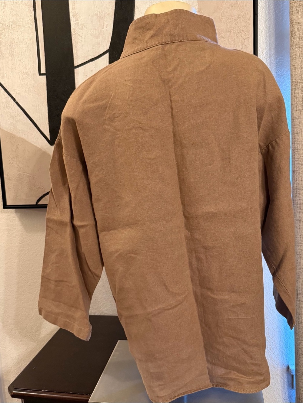 Zara Women’s Brown 100% Linen Tunic Size Small - Picture 9 of 9
